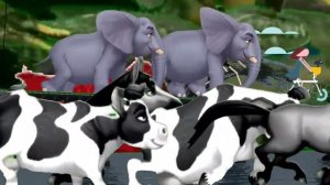 animal stampede video animation  dinosaurs zoo safari  cow elephant  monkey  horse