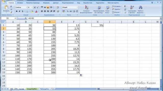Курс Excel_Базовый - Урок №8. Абсолютные и относительные ссылки в Excel