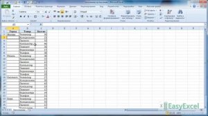 Заполнение пустых ячеек в Excel
