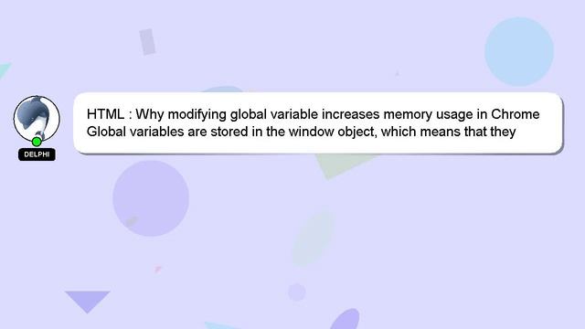 HTML : Why modifying global variable increases memory usage in Chrome смотреть онлайн
