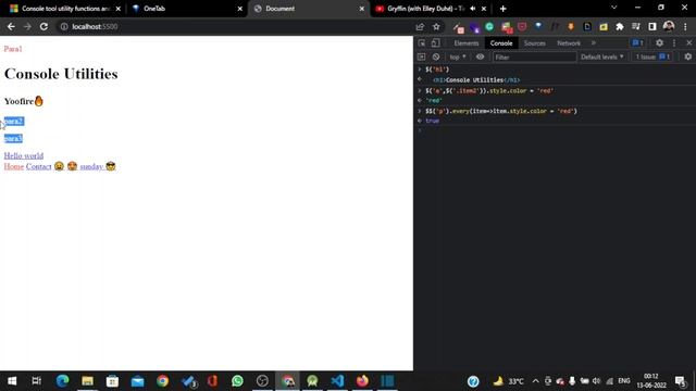 Console Utility functions and selectors.