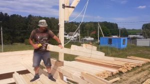 Подъем бруса лебедкой