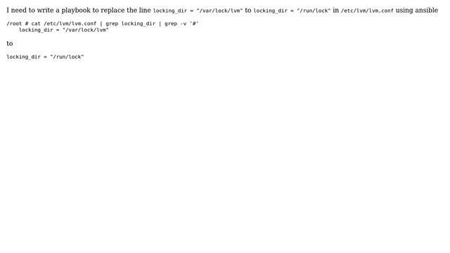 Unix & Linux: Ansible playbook - to change the line in configuration file