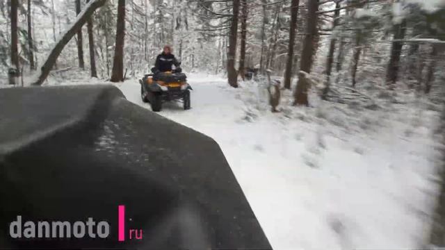 Прокат квадроциклов и снегоходов в Перми - Поездка на квадрике по заснеженной трассе с друзьями