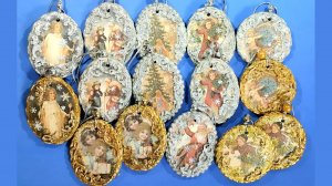 Ёлочные игрушки «Новый год». Гипс. Декупаж. Лепнина.