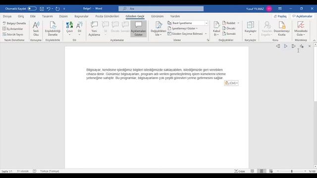 Word Sesli Oku Özelliğini Kullanma смотреть онлайн