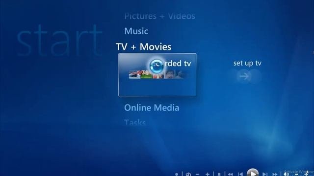 WINDOWS VISTA MEDIA CENTER STARTUP