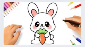 КАК НАРИСОВАТЬ МИЛОГО ЗАЙЧИКА ШАГ ЗА ШАГОМ🐇