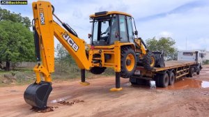 Our Brand New JCB 3DX Super 4x4 Unloading from Truck in Jcb Showroom 2024