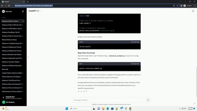 selenium python code sample
