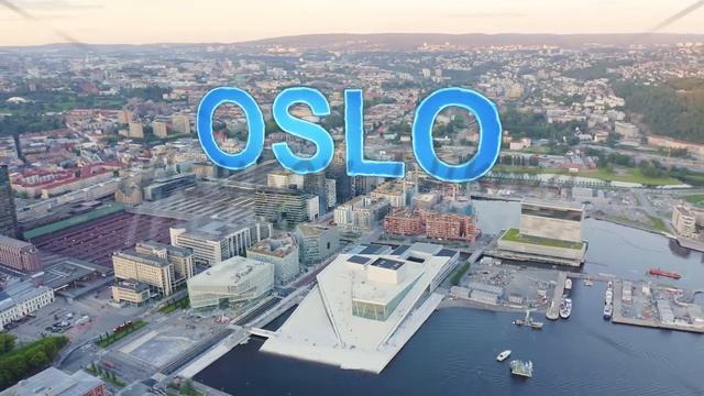 Inscription on video. Oslo, Norway. Oslo Opera House. Operahuset Oslo. View overlooking the town. A смотреть онлайн