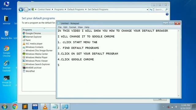 MAKE GOOGLE CHROME AS DEFAULT BROWSER