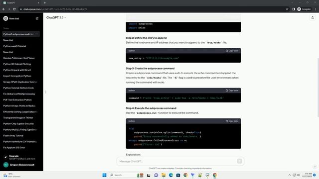 python3 subprocess with sudo to append to etc hosts