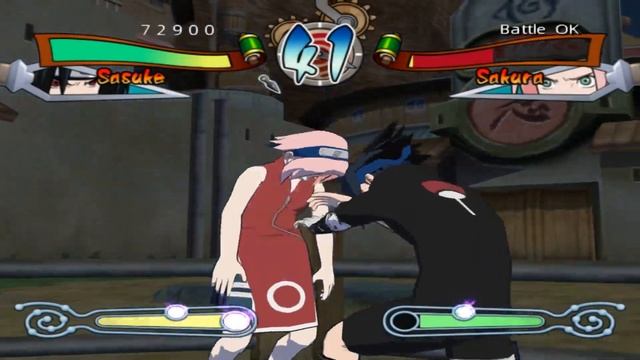 Naruto: Clash of Ninja 2 (Nintendo GameCube)-Все персонажи #3 (Саске Учиха с Шаринганном).