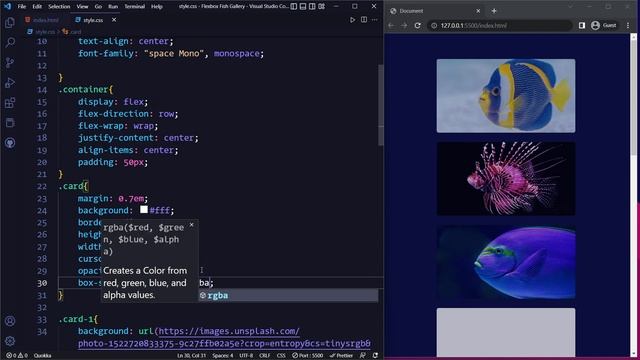 Flexbox Fish Gallery using Html And CSS Only | Web Development Project | Coding Devs