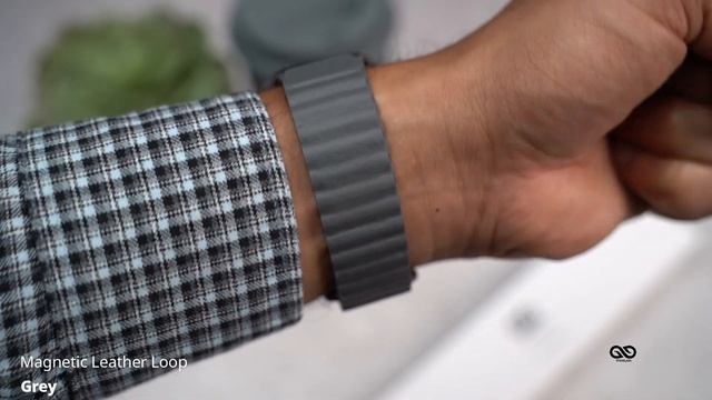 Grey Magnetic leather Loop for iWatch 38/40/41/42/44/45mm смотреть онлайн