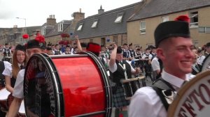 Scotland the Brave by the Massed Pipes and Drums Beating Retreat after 2022 Dufftown Highland Games