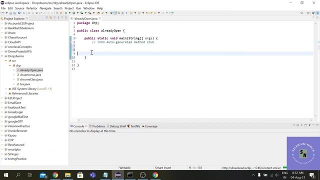 Run Selenium on an Already Opened Browser | How to use test cases on an already opened browser | SN