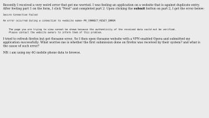 Unix & Linux: Secure Connection Failed Using Firefox with PR_CONNECT_RESET_ERROR
