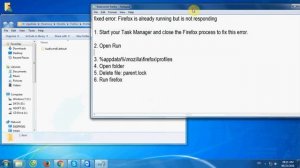 Firefox is already running but is not responding