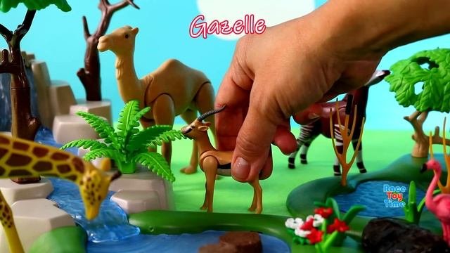 Safari Diorama And Playmobil Animal Figurines - Learn Animal Names