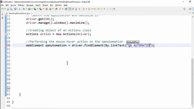 Selenium Tutorials for Beginners : 28. How to perform Mouse Hover?