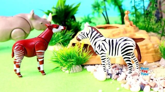 Safari Diorama For Playmobil Animal Figurines - Learn Animal Names