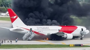 Эвакуация из горящего самолета. Пожар Boeing 767 в 2015 году