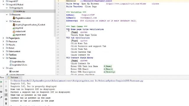 InspiritIOT - Robot Framework