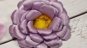 Цветок из атласной ленты, в технике канзаши, мастер-класс. Маргаритка