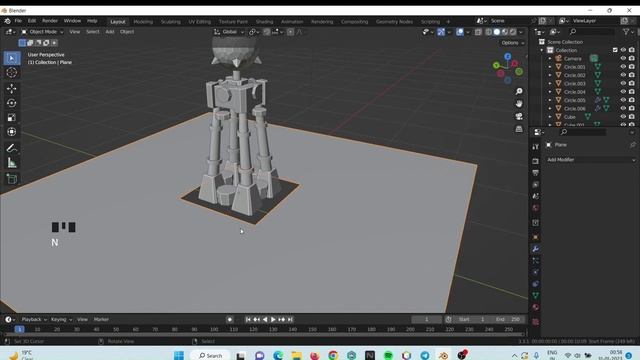 Tesla max level clash of clans 3d model working process in Blender 3.4 Tutorial смотреть онлайн