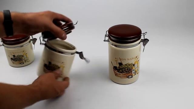 Набор банок для сыпучих продуктов, оливки смотреть онлайн