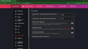 How to change Search engine used in the address in  Brave Browser