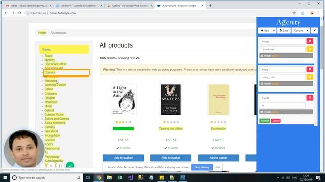 Create and train a web scraping agent
