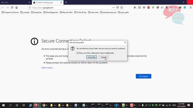How Easily Fix Secure Connection Failed PR_CONNECT_RESET_ERROR In Firefox смотреть онлайн