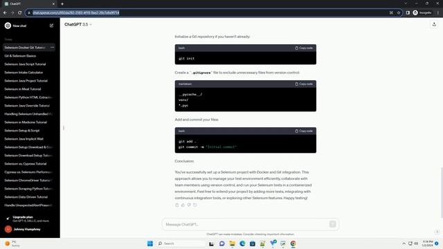 selenium docker git
