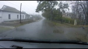 Берислав поездка по городу в туман зима 2020 Beryslav