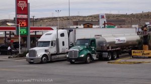 Truck Spotting USA | We Film Lots of Trucks Peterbilt Kenworth Isuzu others | Engine Traffic Sounds