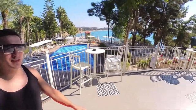 Обзор территории отеля, UTOPIA Beach Club (Утопия бич клаб). Супер видовой отель. Турция  октябрь.2
