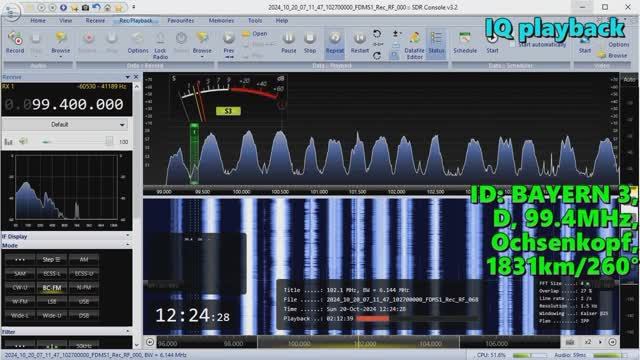 20.10.2024 09:24UTC, [Es, oos], FM станции из Окзенкопфа, Германия, 1831км