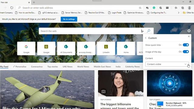 How to change the Microsoft Edge Layouts