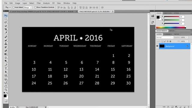 Desktop Calendar Mockup Help Editing with Adobe Photoshop смотреть онлайн