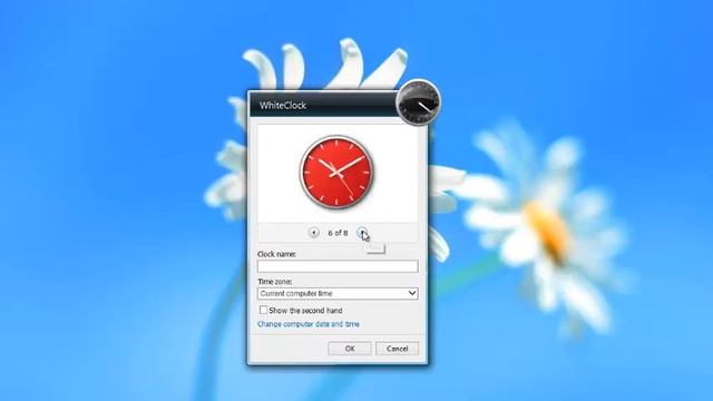 Adorable White Shiny Clock Windows 7 Desktop Widget