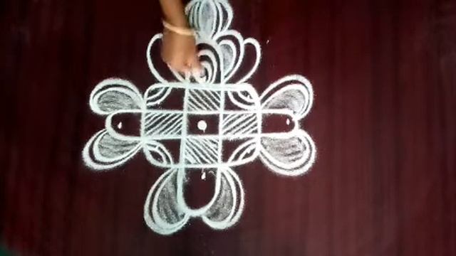 Apartment kolam designs with 3 dots | 24/7 Rangoli | creative easy muggulu #rangoli #kolam #muggulu