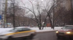 По бульвару Яна Райниса и проезду Донелайтиса - зимним вечером на автобусе №199 едем по Тушино