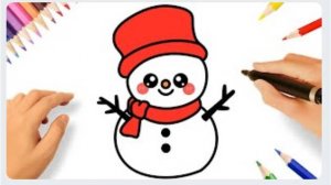КАК НАРИСОВАТЬ МИЛОГО РОЖДЕСТВЕНСКОГО СНЕГОВИКА ⛄🎄| МИЛЫЕ РОЖДЕСТВЕНСКИЕ РИСУНКИ