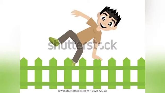 Jump over the fence. Man climbing over a fence vector.