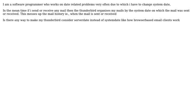 How to Make thunderbird consider server date and time for emails? смотреть онлайн