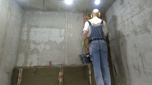 Возведение фальшстен из ГВЛ, OSB и кирпича.#21 смотреть онлайн