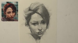 Портрет углем. Ускоренная запись процесса с комментариями